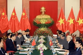 Entretien entre Nguyen Phu Trong et Xi Jinping