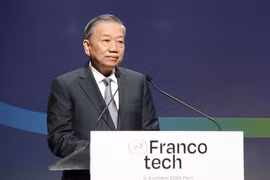 Le secrétaire général du Parti communiste du Vietnam et président vietnamien To Lam au FrancoTech, le 4 octobre à Paris. Photo: VNA