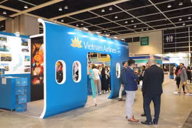 Le stand du Vietnam au 38e Salon international du voyage de Hong Kong (Chine). Photo ; VNA