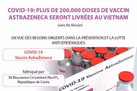 Covid-19: plus de 200.000 doses de vaccin AstraZeneca seront livrées au Vietnam