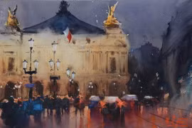 Ouverture de la 2e exposition internationale d’aquarelles