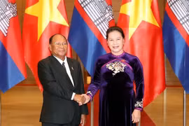 Entretien entre les présidents des AN du Vietnam et du Cambodge
