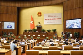 Le président de l'AN Tran Thanh Man prend la parole. Photo: VNA