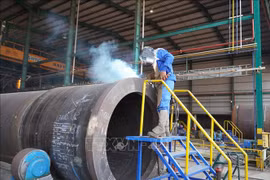 Un ouvrier travaille dans la Sarl Izumi MFG Vietnam. Photo: VNA