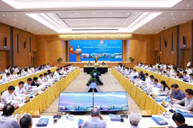 Panorama de la 3e conférence du Conseil de coordination de la région du delta du fleuve Rouge tenue jeudi 9 mai à Hanoï. Photo: VNA