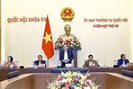 Le président de l'AN Tran Thanh Man prend la parole. Photo: VNA