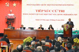 Le Premier ministre rencontre des électeurs de Hai Phong