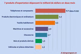Janvier-février: 7 produits d’exportation qui ont dépassé le milliard de dollars