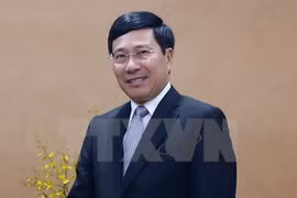 Le vice-PM Pham Binh Minh rend visite à l’ambassade du Vietnam en Chine