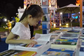 Une jeune lecteur à fête du livre. (Ảnh: A.N/Vietnam+)