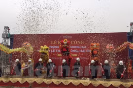 Cérémonie de mise en chantier du complexe commercial et résidentiel de Vingroup à Hai Phong. Photo: VNA