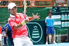 Le tennisman Do Minh Quan à la Coupe Davis 2014. Photo : VNA 