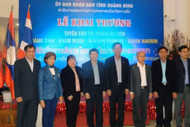 Des représentants des provinces de Quang Binh (au Vietnam), de Khammoune (au Laos), de Nakhon Phanom et Sakon Nakhon (en Thaïlande). Photo: internet