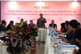 Séminaire sur la situation de l’économie russe, les difficultés et opportunités d’affaires pour les entrepreneurs vietnamiens implantés dans ce pays. (Source : VNA)