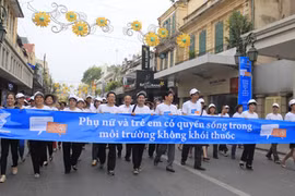 Meeting en écho à la Journée mondiale sans tabac à Hanoi. 