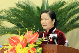 La présidente du Conseil populaire municipal, Mme Ngo Thi Doan Thanh. Source: VNA