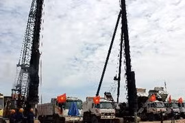 La construction d'une usine de traitement de l'eau dans la province de Binh Duong. Photo : VNA