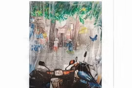 Oeuvre vietnamienne "Il pleut sur le Vieux Quartier". (Photo: VNA)