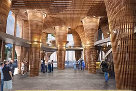 Des spectacles traditionnels du Vietnam avec des instruments populaires en bambou se dérouleront à l'intérieur du pavillon (Source:VNA)