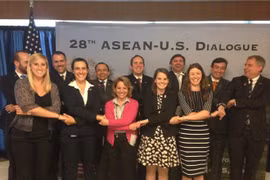 Des délégués participent au 28e dialogue ASEAN-Etats-Unis. Photo: twitter.com