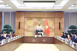 Le président de l’Assemblée nationale Trân Thanh Mân reçoit des ambassadeurs et chargés d'affaires des pays de l'ASEAN et du Timor-Leste. Photo: VNA