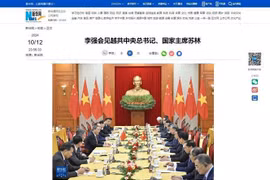 Capture d'écran d'un article de Xinhua sur la visite de Li Qiang au Vietnam. Photo: VNA