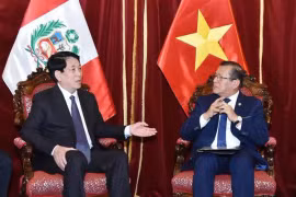 Le président Luong Cuong rencontre le président du Congrès du Pérou, Eduardo Salhuana. Photo: VNA