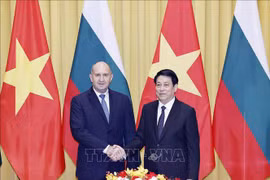 Les deux présidents vietnamien Luong Cuong (droite) et bulgare Rumen Radev. Photo: VNA