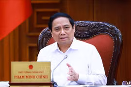 Le Premier ministre Pham Minh Chinh lors de la réunion, à Hanoi, le 17 mai. Photo: VNA