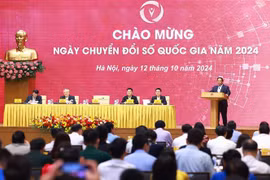 Le Premier ministre Pham Minh Chinh s’exprime lors de la cérémonie marquant la Journée nationale de la transformation numérique 2024, à Hanoi, le 12 octobre. Photo: VNA