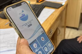 L’application eCDT installée sur les smartphones pour déclarer l'origine des produits de la pêche. Photo: VNA