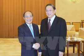 Entrevue entre Nguyen Sinh Hung et Yu Zhengsheng