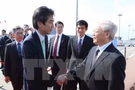 Le secrétaire général du PCV Nguyen Phu Trong arrive à Tokyo