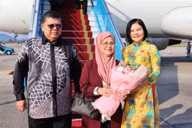 Le président de la Chambre des représentants de Malaisie Tan Sri Dato' Johari Bin Abdul et son épouse sont arrivés à Hanoï dans l'après-midi du 22 octobre, entamant leur visite officielle de quatre jours au Vietnam. Photo: VNA