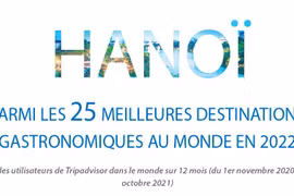Hanoï parmi les 25 meilleures destinations gastronomiques au monde