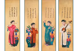 Des peintures folkloriques exposées au Musée des beaux-arts à Hanoï