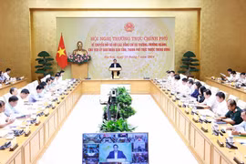 Le Premier ministre Pham Minh Chinh à la réunion de la Permanence du gouvernement sur la transformation numérique. Photo: VNA