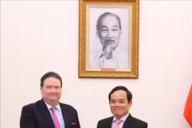 Le vice-Premier ministre Tran Luu Quang (droite) a reçu le 18 juin à Hanoï l'ambassadeur américain au Vietnam Marc Evans Knapper. Photo : VNA