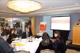 Le ministre Nguyen Hong Dien au forum visant à renforcer la collaboration Vietnam-Canada dans les secteurs de la production et de l'énergie. Photo : VNA
