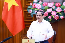 Le Premier ministrre Pham Minh Chinh à la réunion. Photo : VNA