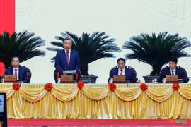 Le secrétaire général To Lam prend la parole lors de la réunion du Comité central du Parti. Photo : VNA