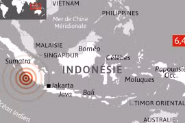 Indonésie: séisme de magnitude 6,4 à Sumatra, pas de risque de tsunami