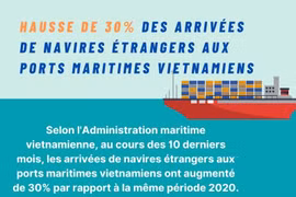 Hausse de 30% des arrivées de navires étrangers aux ports maritimes vietnamiens 