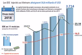 Les IDE injectés au Vietnam atteignent 30,8 milliards d’USD