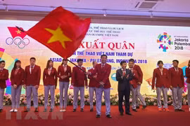 Cérémonie de départ de la délégation vietnamienne aux ASIAD 2018 en Indonésie