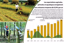 [Infographie] Les exportations agricoles enregistrent une croissance moyenne de 9,24% par an