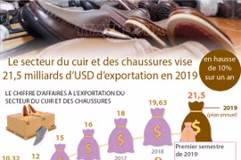 Le secteur du cuir et des chaussures vise 21,5 milliards d’USD d’exportation en 2019