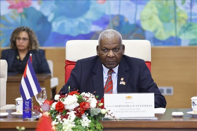 Le président de l’Assemblée nationale du Pouvoir populaire et du Conseil d’État de Cuba, Esteban Lazo Hernández. Photo : VNA cuba.jpg