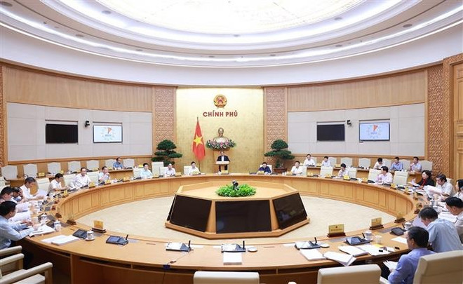 Le Premier ministre Pham Minh Chinh préside la deuxième réunion gouvernementale de septembre consacrée à l’élaboration des lois. Photo : VNA pm-2.jpg