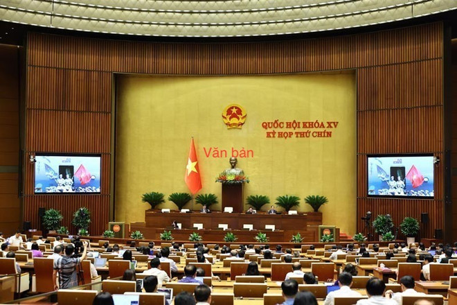 Les députés discutent en séance plénière du projet de loi sur la participation à la force de maintien de la paix des Nations Unies. Photo : VNA an.jpg